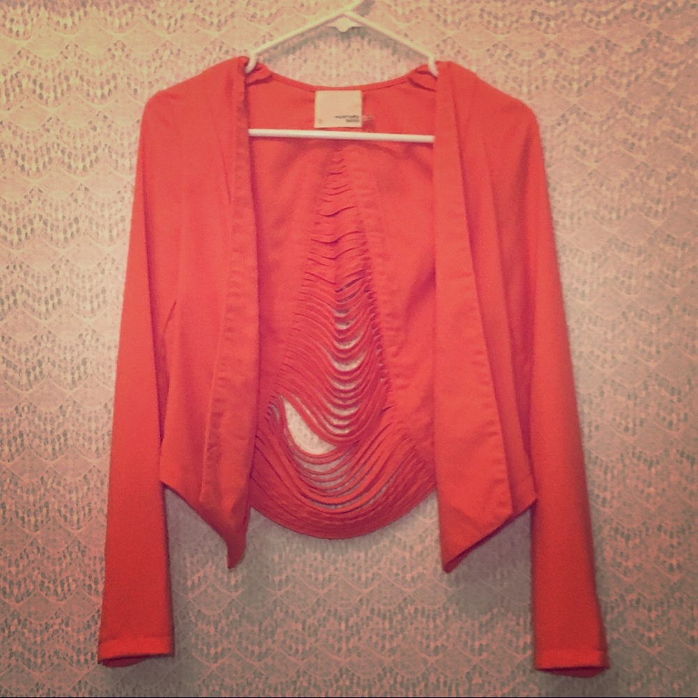 Orange Blazer with cutout back details